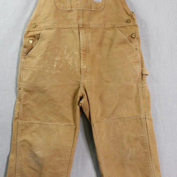 Vintage Carhartt Duck Overalls Men’s 42x30 Brown Workwear USA Made Distressed - Picture 8 of 16